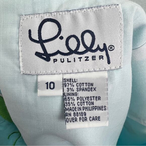 Vintage Lily Pulitzer | Blue Green Novelty Print Monkey Beach Embroidered Skirt - Picture 5 of 10